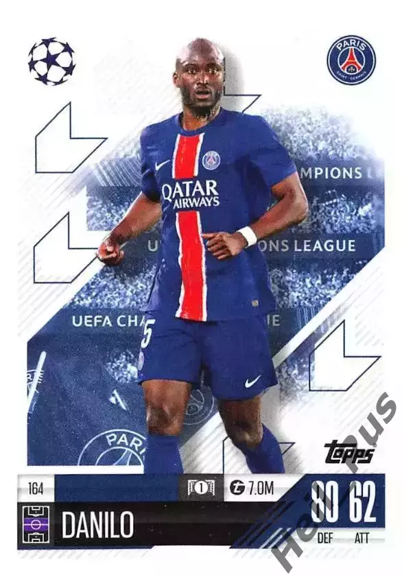Карточка Danilo/Данилу Перейра Пари Сен-Жермен/ПСЖ, Порту Лига Чемпионов 2024-25