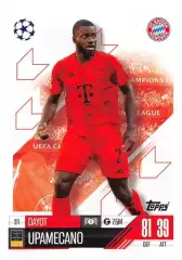 Футбол Карточка Дайо Упамекано Бавария Мюнхен, РБ Лейпциг Лига Чемпионов 2024/25