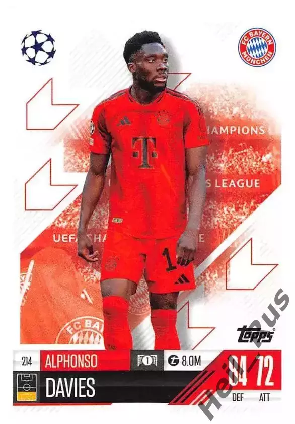Карточка Alphonso Davies/Альфонсо Дэвис (Бавария Мюнхен) Лига Чемпионов 2024/25