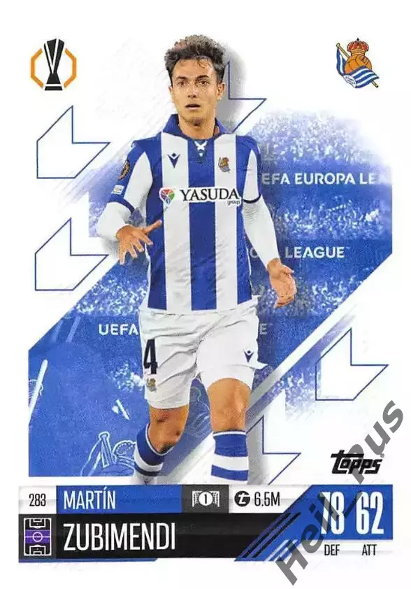 Футбол Карточка Мартин Субименди Реал Сосьедад/Арсенал Лига Европы 2024-25 TOPPS