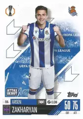 Футбол. Карточка Арсен Захарян Реал Сосьедад, Динамо Москва Лига Европы 2024-25