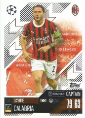 Футбол. Карточка Давиде Калабрия (Милан, Болонья) Лига Чемпионов 2024-25 TOPPS