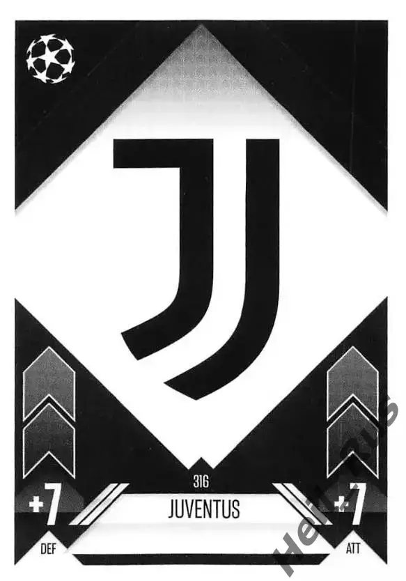 Футбол. Карточка Логотип/Эмблема Juventus/Ювентус Лига Чемпионов 2024-25 TOPPS