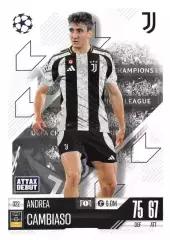 Футбол. Карточка Андреа Камбьязо (Ювентус/Дженоа/Болонья) Лига Чемпионов 2024-25