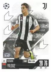 Футбол. Карточка Kenan Yildiz/Кенан Йылдыз Ювентус Лига Чемпионов 2024-25 TOPPS