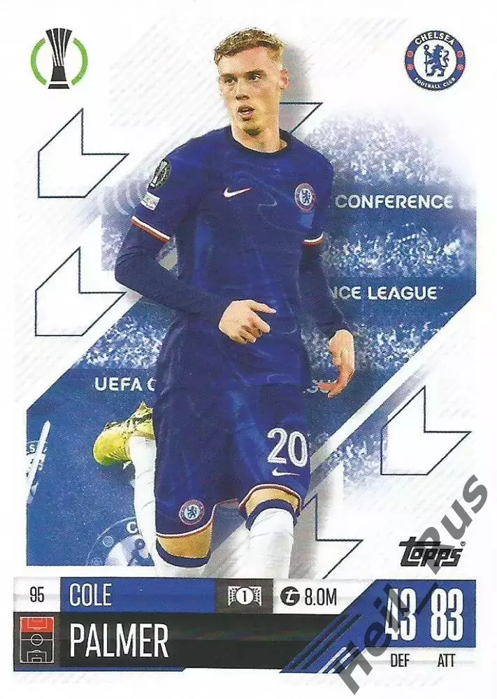 Футбол Карточка Коул Палмер Челси, Манчестер Сити Лига Конференций 2024-25 TOPPS