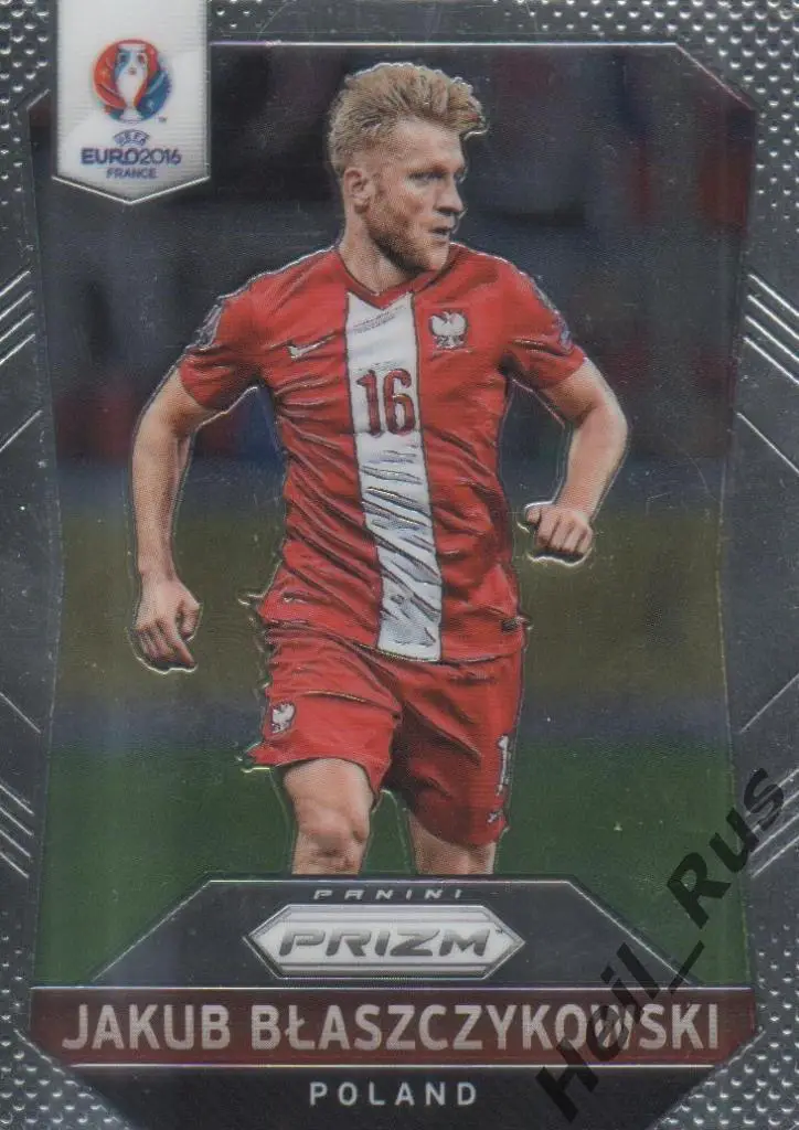 Футбол Карточка Якуб Блащиковский Польша Боруссия Дортмунд Euro/Евро 2016 Panini