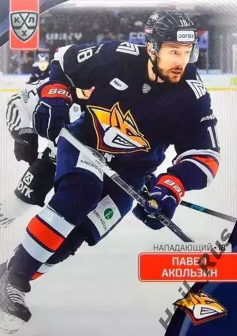 Хоккей. Карточка Павел Акользин Металлург Магнитогорск КХЛ сезон 2023/24 SeReal