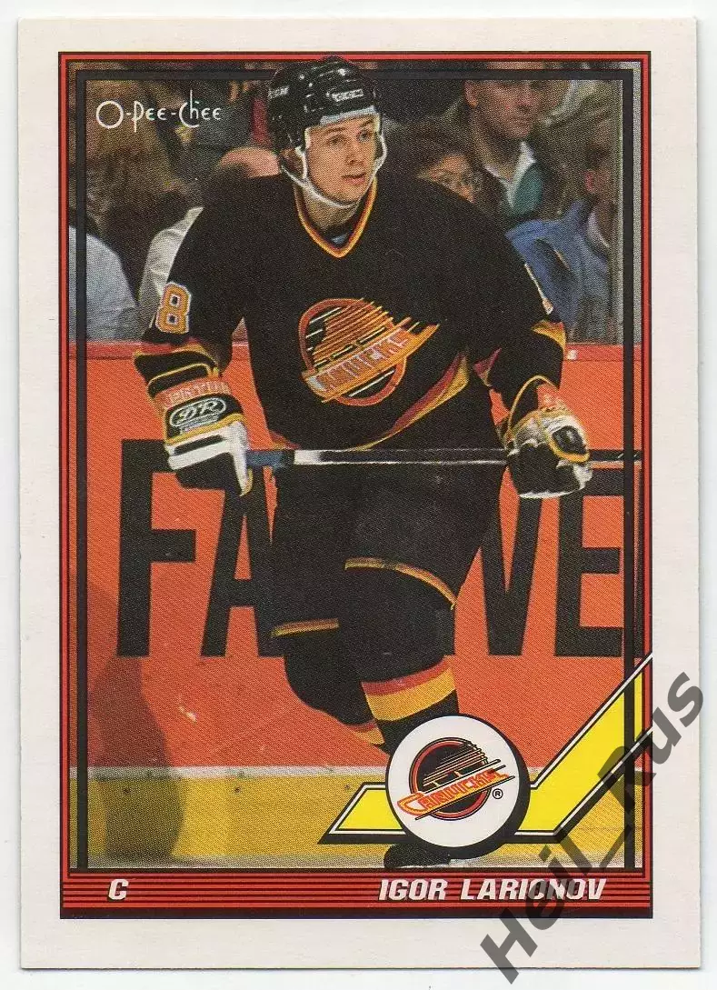 Карточка Игорь Ларионов Vancouver Canucks/Ванкувер, Химик, ЦСКА, СКА НХЛ/NHL/КХЛ