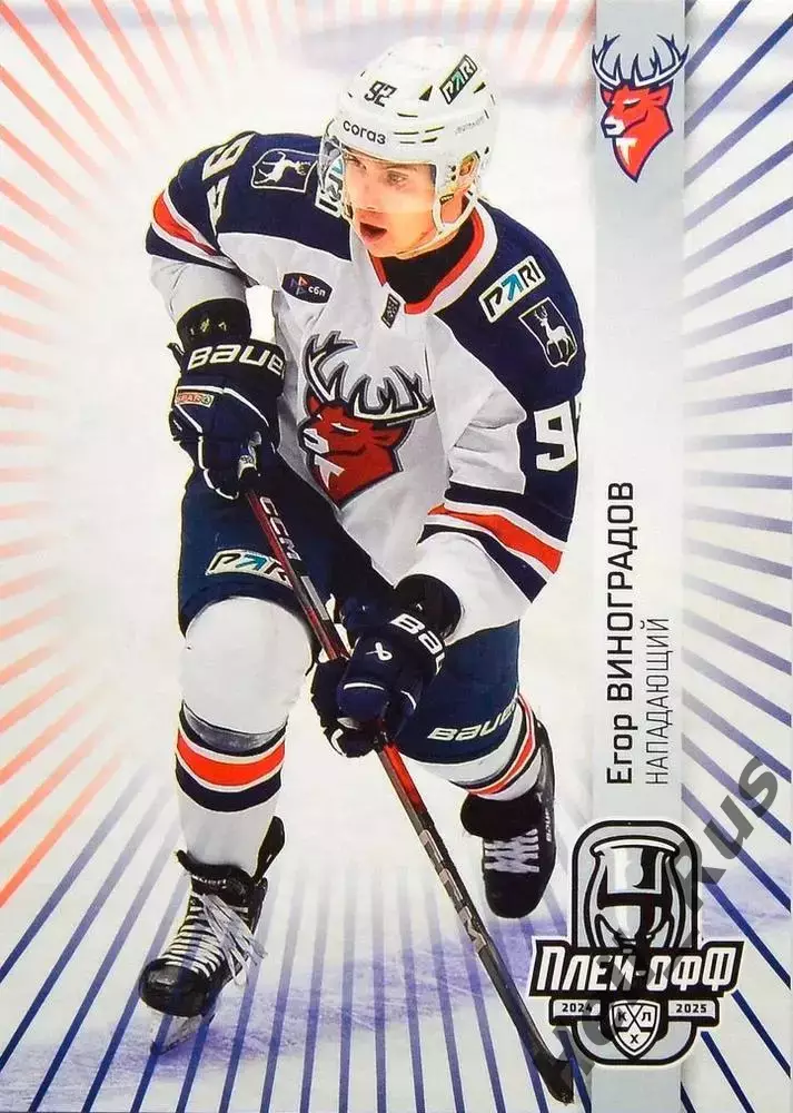 Хоккей. Карточка Егор Виноградов Торпедо Нижний Новгород КХЛ/KHL 2024/25 SeReal