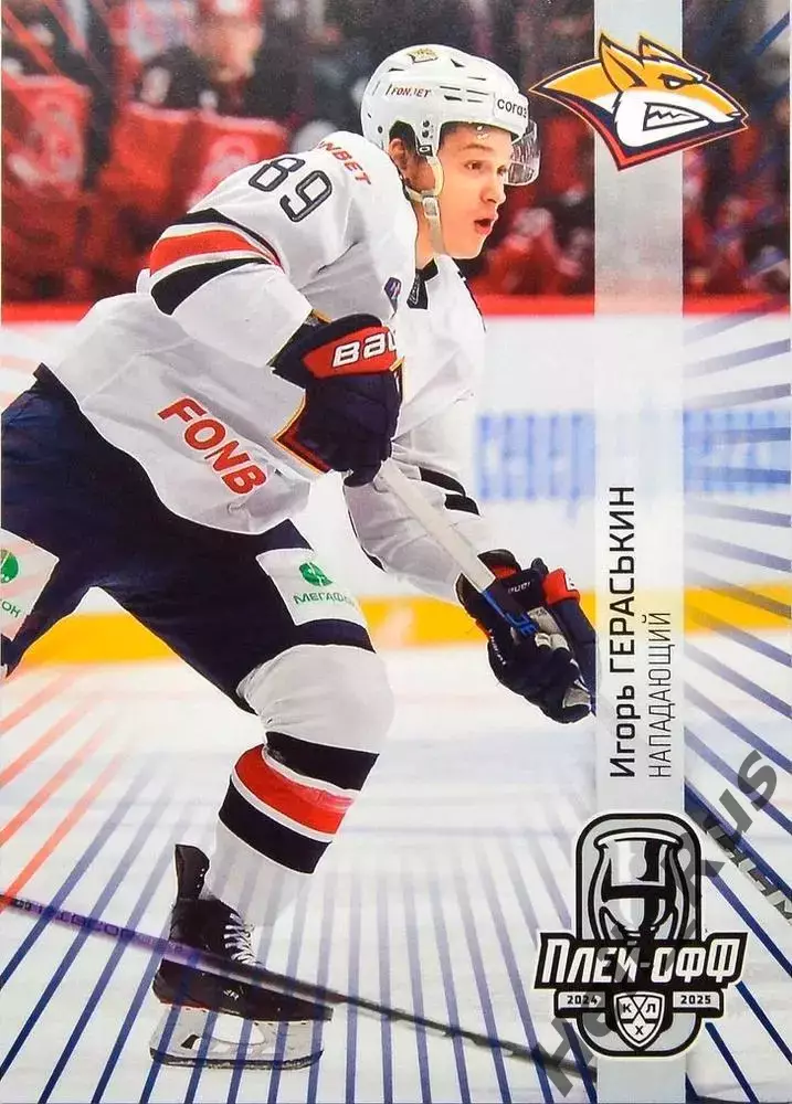 Хоккей. Карточка Игорь Гераськин (Металлург Магнитогорск) КХЛ/KHL 2024/25 SeReal