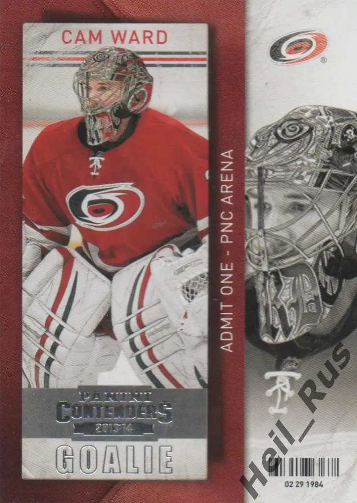 Хоккей Карточка Cam Ward/Кэм Уорд (Carolina Hurricanes/Каролина) НХЛ/NHL 2013/14
