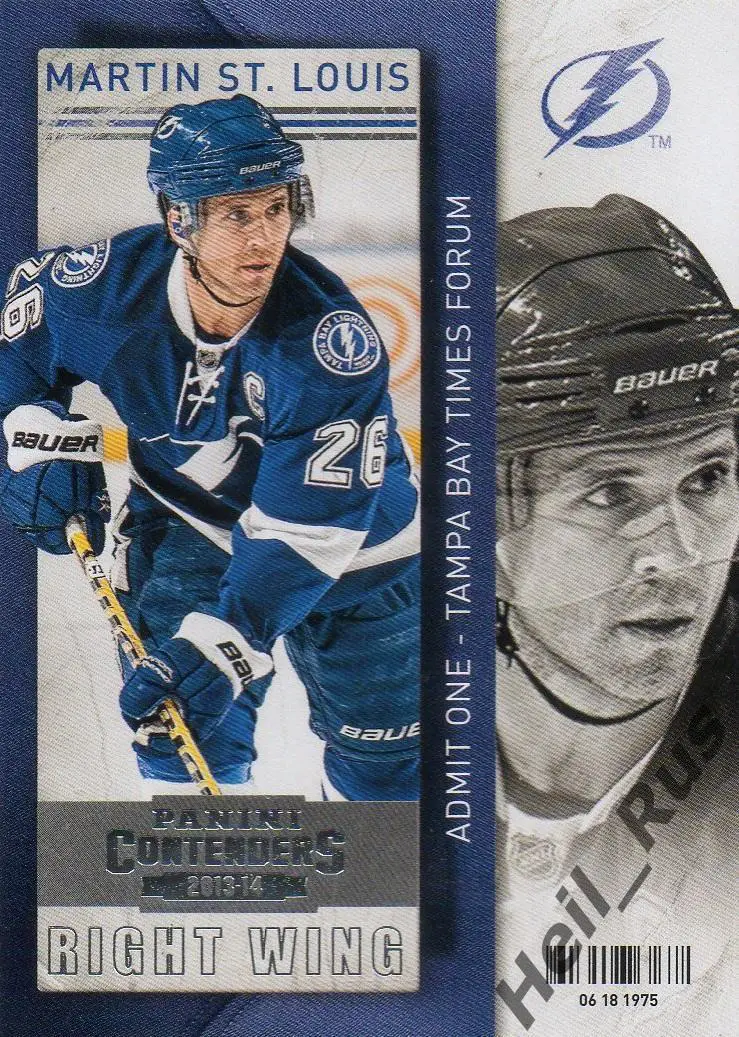 Карточка Martin St. Louis/Мартен Сан-Луи (Tampa Bay Lightning/Тампа-Бэй) НХЛ/NHL