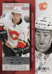 Хоккей; Карточка T.J. Brodie/Ти Джей Броди Calgary Flames/Калгари Флэймз НХЛ/NHL