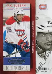 Хоккей; Карточка P. K. Subban/Пи-Кей Суббан Montreal Canadiens/Монреаль NHL/НХЛ