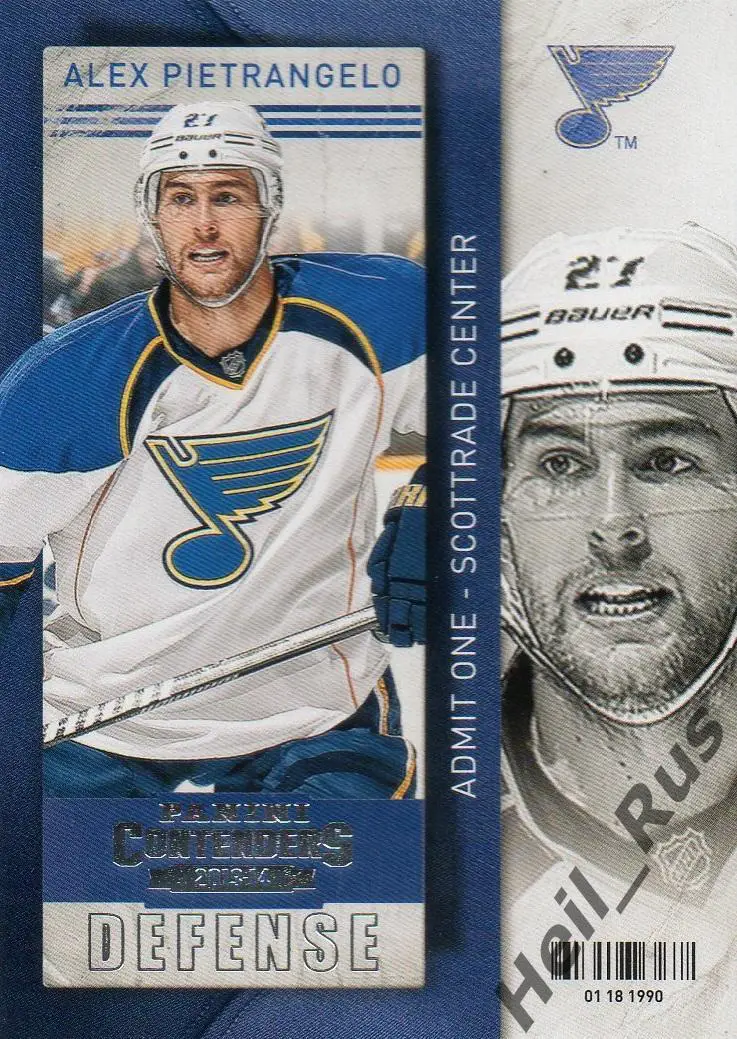 Карточка Alex Pietrangelo/Алекс Пьетранжело (St. Louis Blues/Сент-Луис) НХЛ/NHL