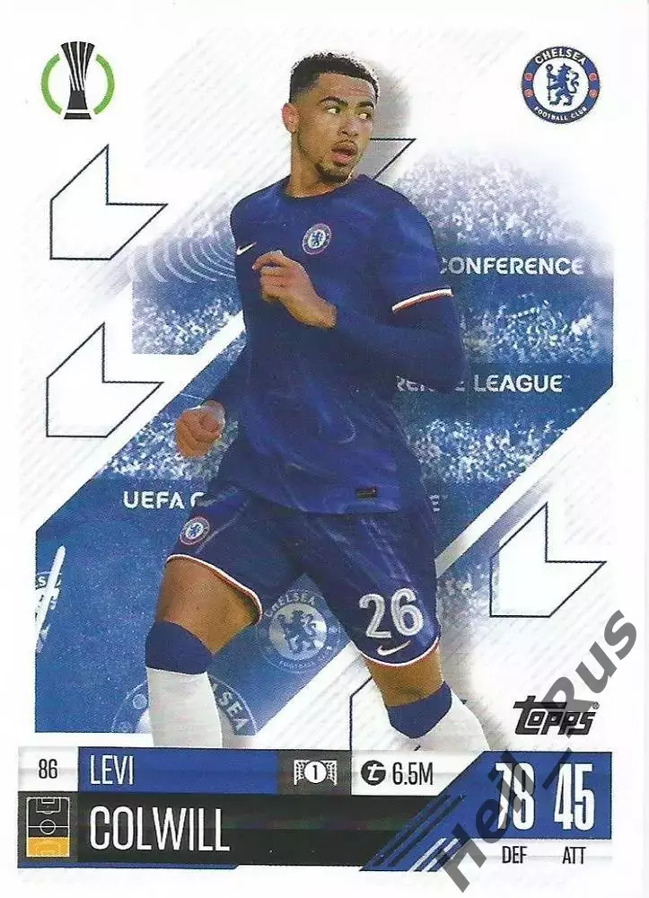Футбол. Карточка Levi Colwill/Леви Колуилл Челси Лига Конференций 2024-25 TOPPS