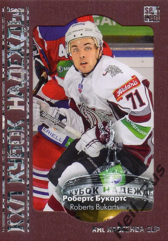 Хоккей. Карточка Робертс Букартс (Динамо Рига) КХЛ/KHL сезон 2013/14 SeReal