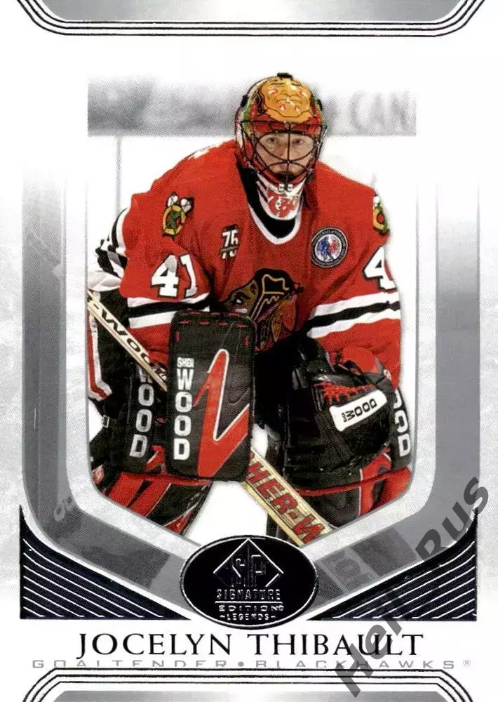 Карточка Jocelyn Thibault/Жослен Тибо Chicago Blackhawks/Чикаго Блэкхокс НХЛ/NHL