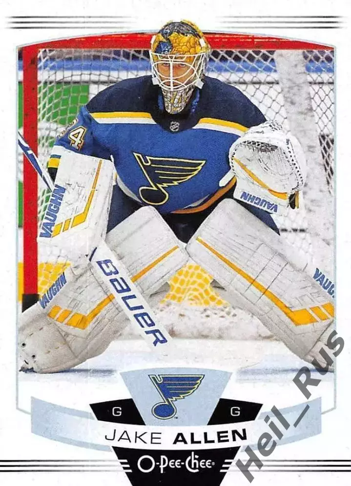 Хоккей; Карточка Jake Allen/Джейк Аллен (St. Louis Blues/Сент-Луис Блюз) НХЛ/NHL