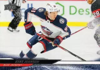 Хоккей Карточка Kent Johnson/Кент Джонсон Columbus Blue Jackets/Коламбус NHL НХЛ