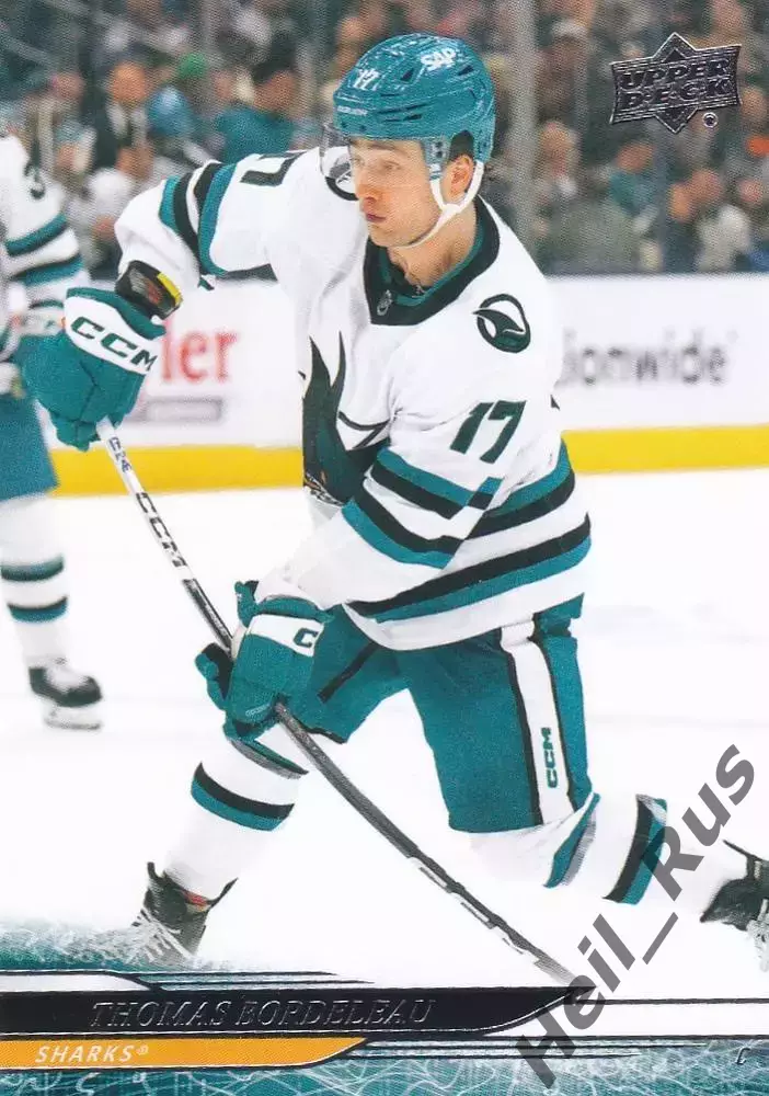 Карточка Thomas Bordeleau/Томас Бордело (San Jose Sharks/Сан-Хосе Шаркс) NHL/НХЛ