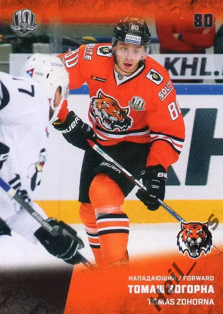 Хоккей Карточка Томаш Зогорна Амур Хабаровск, Чехия КХЛ/KHL сезон 2017/18 SeReal