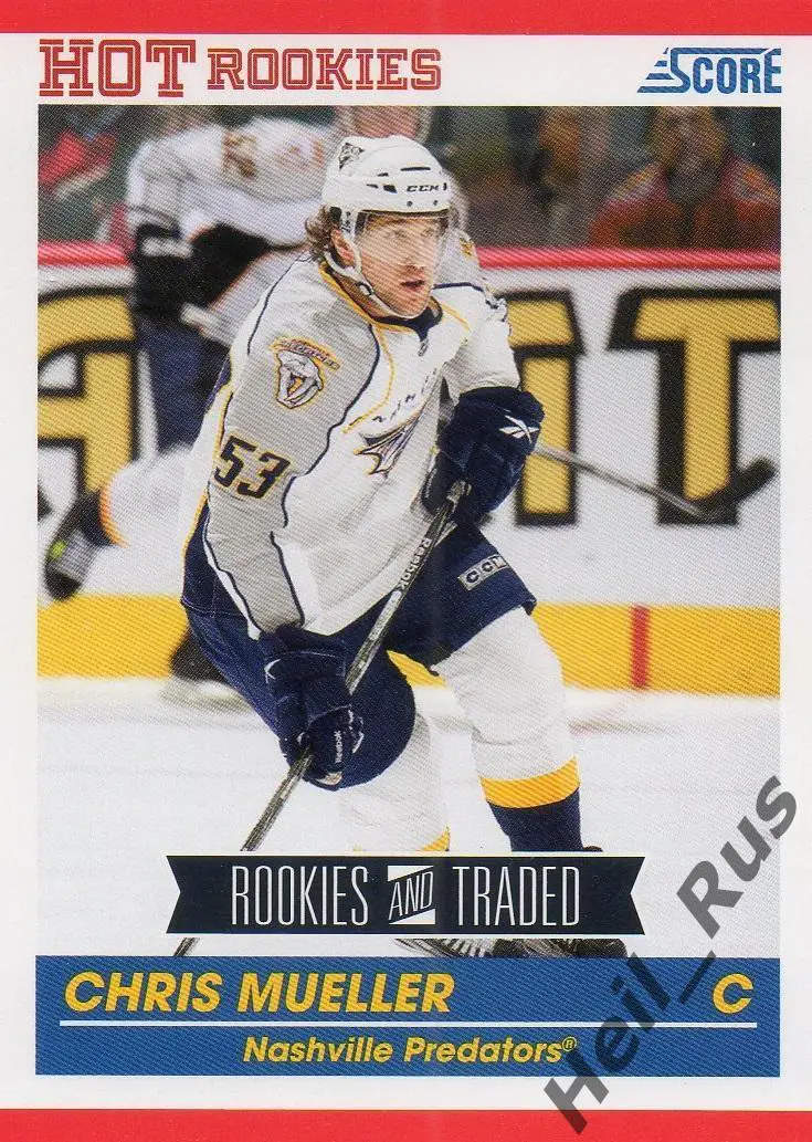 Хоккей. Карточка Chris Mueller/Крис Мюллер (Nashville Predators/Нэшвилл) НХЛ/NHL