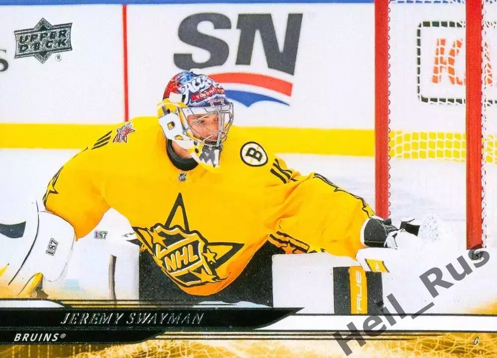 Карточка Jeremy Swayman/Джереми Суэймэн (Boston Bruins/Бостон Брюинз) НХЛ / NHL