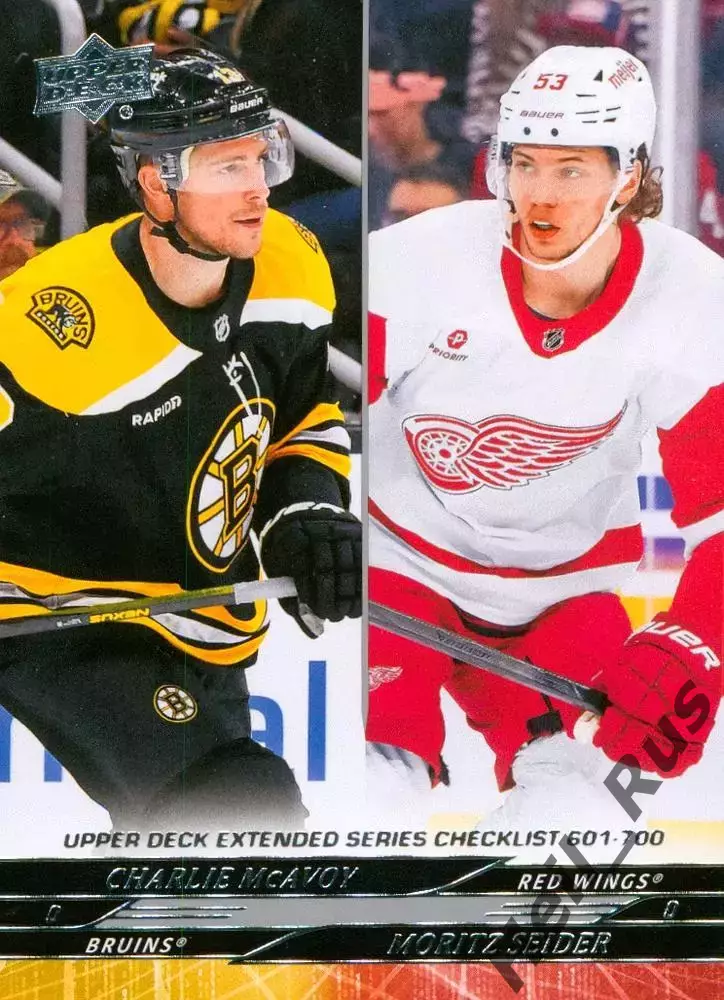 Карточка Чарли Макэвой/Мориц Зайдер (Бостон Брюинз/Детройт Ред Уингз) НХЛ/NHL