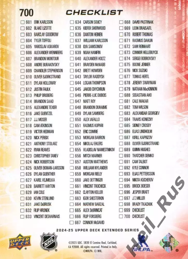 Карточка Чарли Макэвой/Мориц Зайдер (Бостон Брюинз/Детройт Ред Уингз) НХЛ/NHL 1