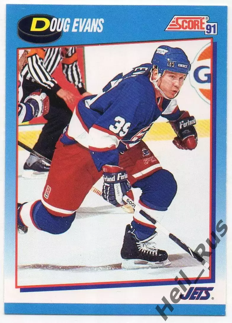 Хоккей. Карточка Doug Evans/Дуг Эванс (Winnipeg Jets / Виннипег Джетс) НХЛ/NHL