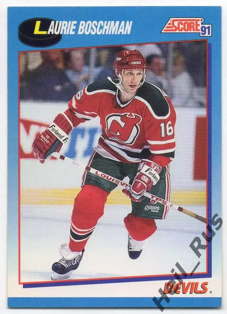 Карточка Laurie Boschman/Лори Бошман New Jersey Devils/Нью-Джерси Девилз НХЛ/NHL