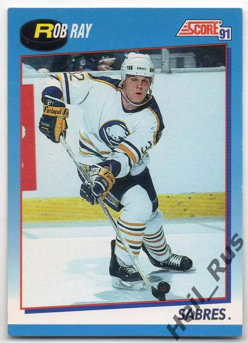 Хоккей. Карточка Rob Ray/Роб Рэй (Buffalo Sabres/Баффало Сейбрз) НХЛ/NHL 1991/92