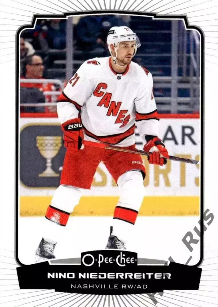 Хоккей. Карточка Нино Нидеррайтер Каролина Харрикейнз/Нэшвилл Предаторз NHL/НХЛ