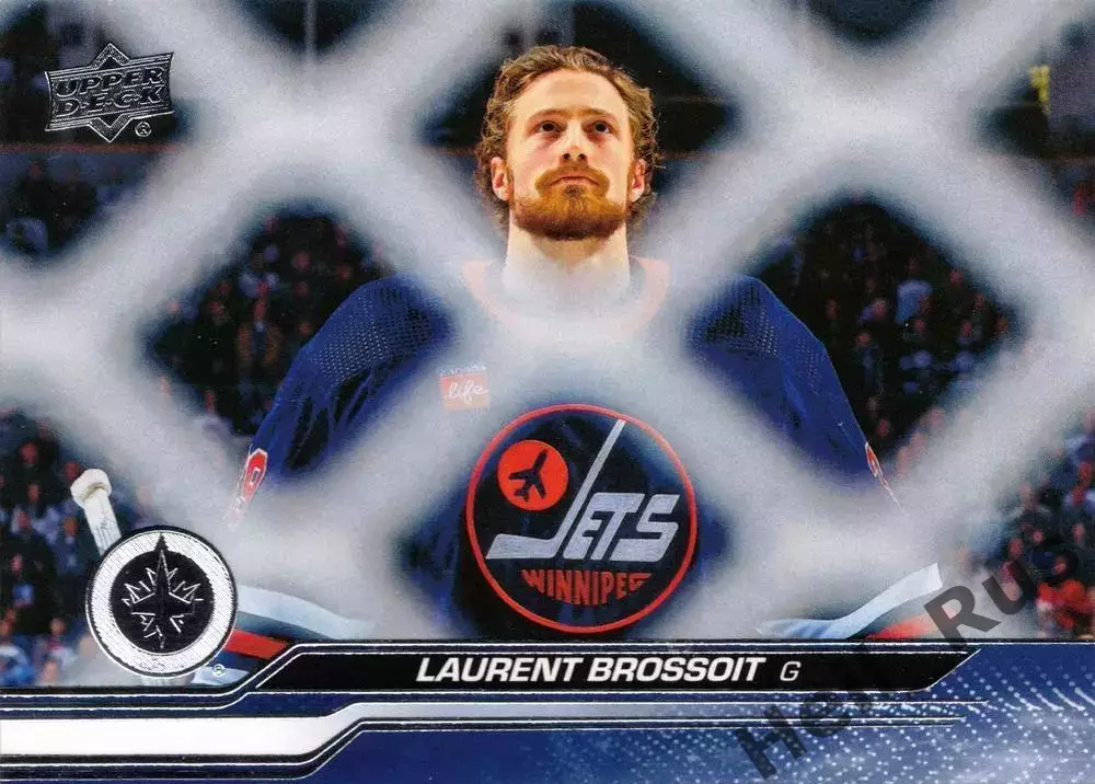 Карточка Laurent Brossoit/Лоран Броссуа (Winnipeg Jets/Виннипег Джетс) НХЛ/NHL