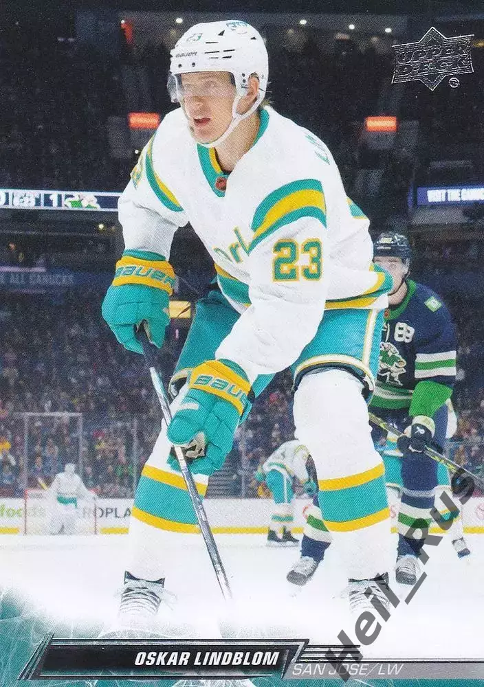 Карточка Oskar Lindblom/Оскар Линдблум (San Jose Sharks/Сан-Хосе Шаркс) НХЛ/NHL