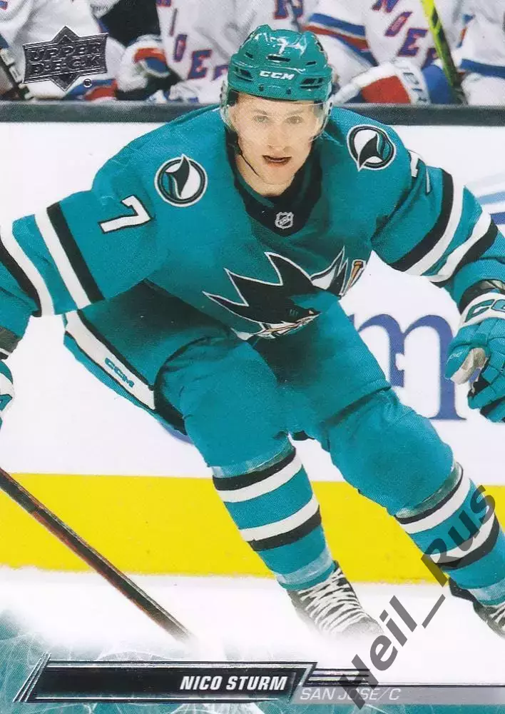 Хоккей. Карточка Nico Sturm/Нико Штурм (San Jose Sharks/Сан-Хосе Шаркс) НХЛ/NHL