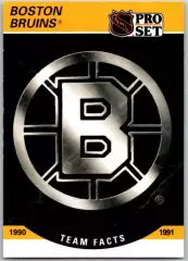 Хоккей. Карточка Логотип/Эмблема Boston Bruins/Бостон Брюинз НХЛ/NHL 1990-1991