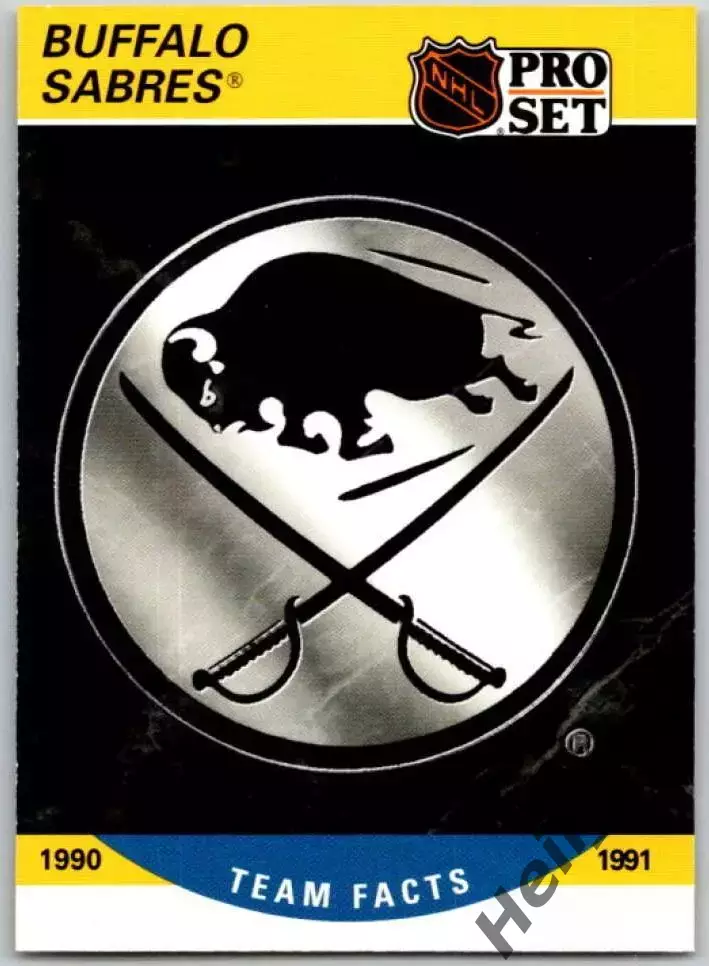 Хоккей. Карточка Логотип/Эмблема Buffalo Sabres/Баффало Сейбрз НХЛ/NHL 1990-1991