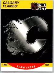 Хоккей. Карточка Логотип/Эмблема Calgary Flames/Калгари Флэймз НХЛ/NHL 1990-1991