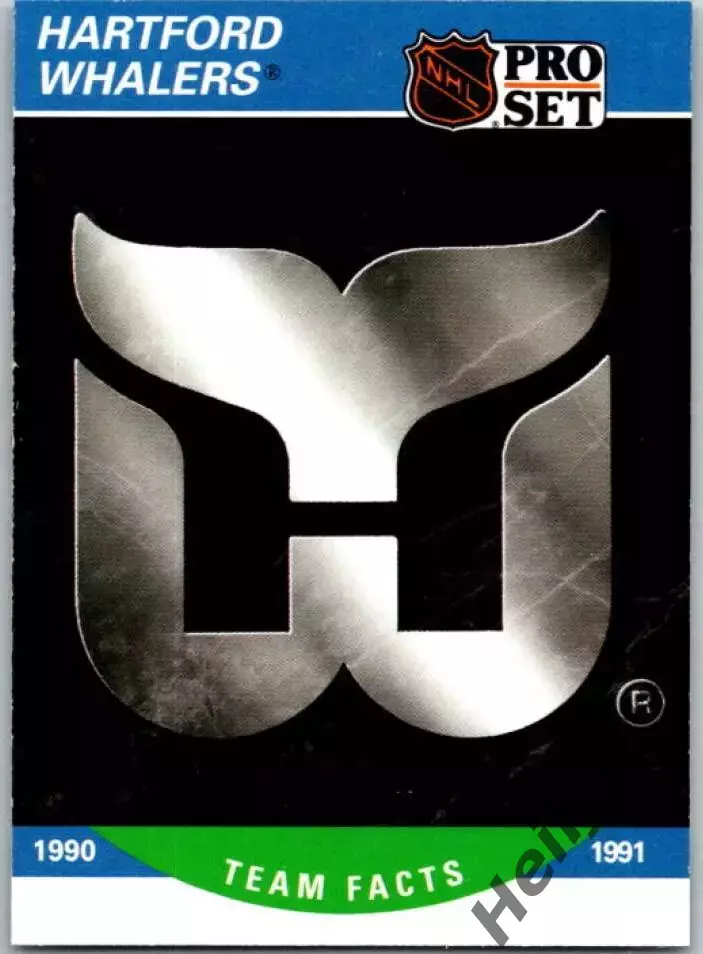 Хоккей. Карточка Логотип/Эмблема Hartford Whalers/Хартфорд Уэйлерс НХЛ/NHL