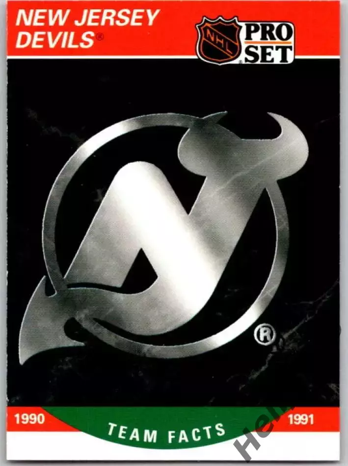Хоккей. Карточка Логотип/Эмблема New Jersey Devils/Нью-Джерси Девилз НХЛ/NHL