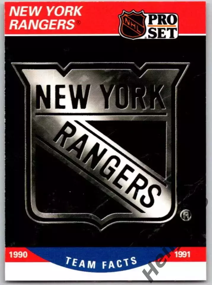 Хоккей. Карточка Логотип/Эмблема New York Rangers/Нью Йорк Рейнджерс НХЛ/NHL