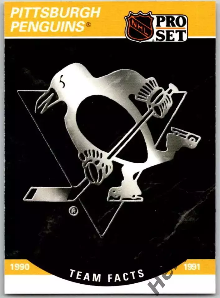 Хоккей. Карточка Логотип/Эмблема Pittsburgh Penguins/Питтсбург Пингвинз НХЛ/NHL