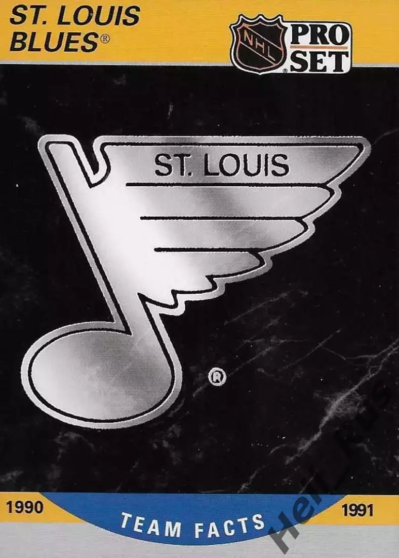 Хоккей Карточка Логотип/Эмблема St. Louis Blues/Сент-Луис Блюз НХЛ/NHL 1990-1991