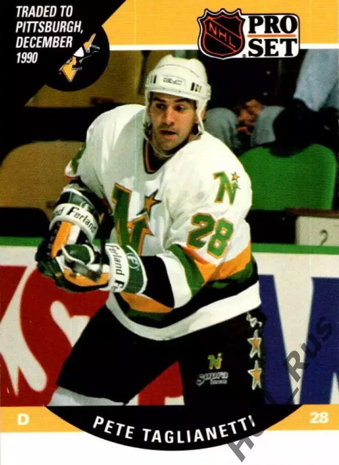 Карточка Питер Таглианетти (Миннесота Норт Старз/Питтсбург Пингвинз) НХЛ/NHL