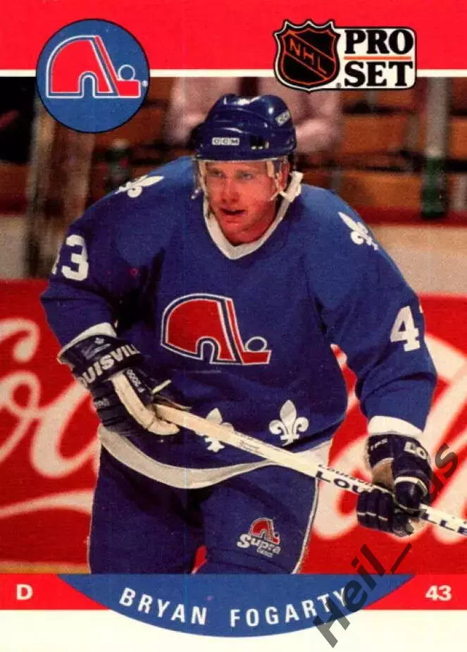 Карточка Bryan Fogarty/Брайан Фогерти (Quebec Nordiques/Квебек Нордикс) НХЛ/NHL