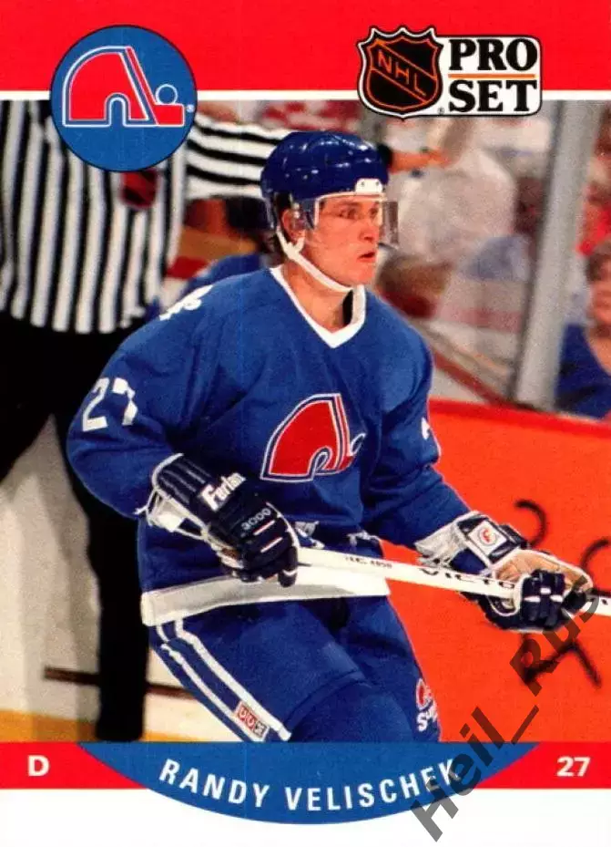 Карточка Randy Velischek/Рэнди Велишек (Quebec Nordiques/Квебек Нордикс) НХЛ/NHL