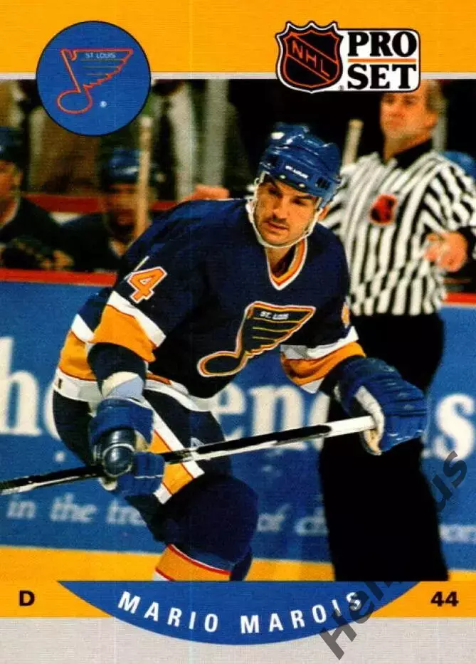 Хоккей; Карточка Mario Marois/Марио Маруа St. Louis Blues/Сент-Луис Блюз НХЛ/NHL